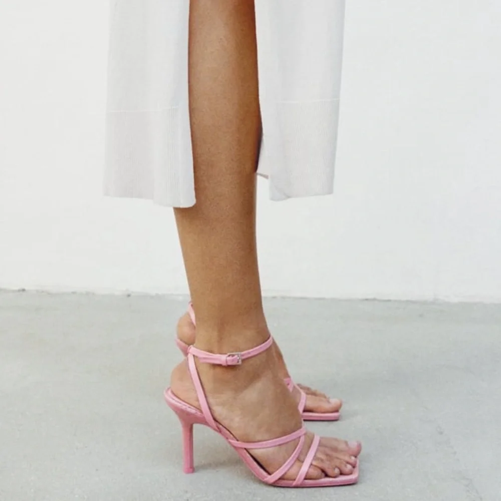 ZARA HEELED LEATHER SANDALS WITH JUTE INSOLE - Picture 14 of 15